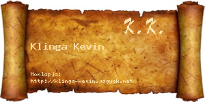 Klinga Kevin névjegykártya