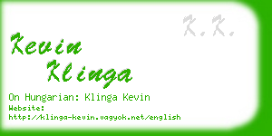 kevin klinga business card